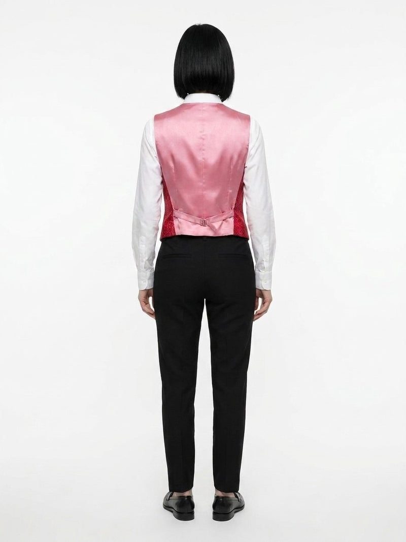 Dolce & Gabbana Red Elastane Waistcoat