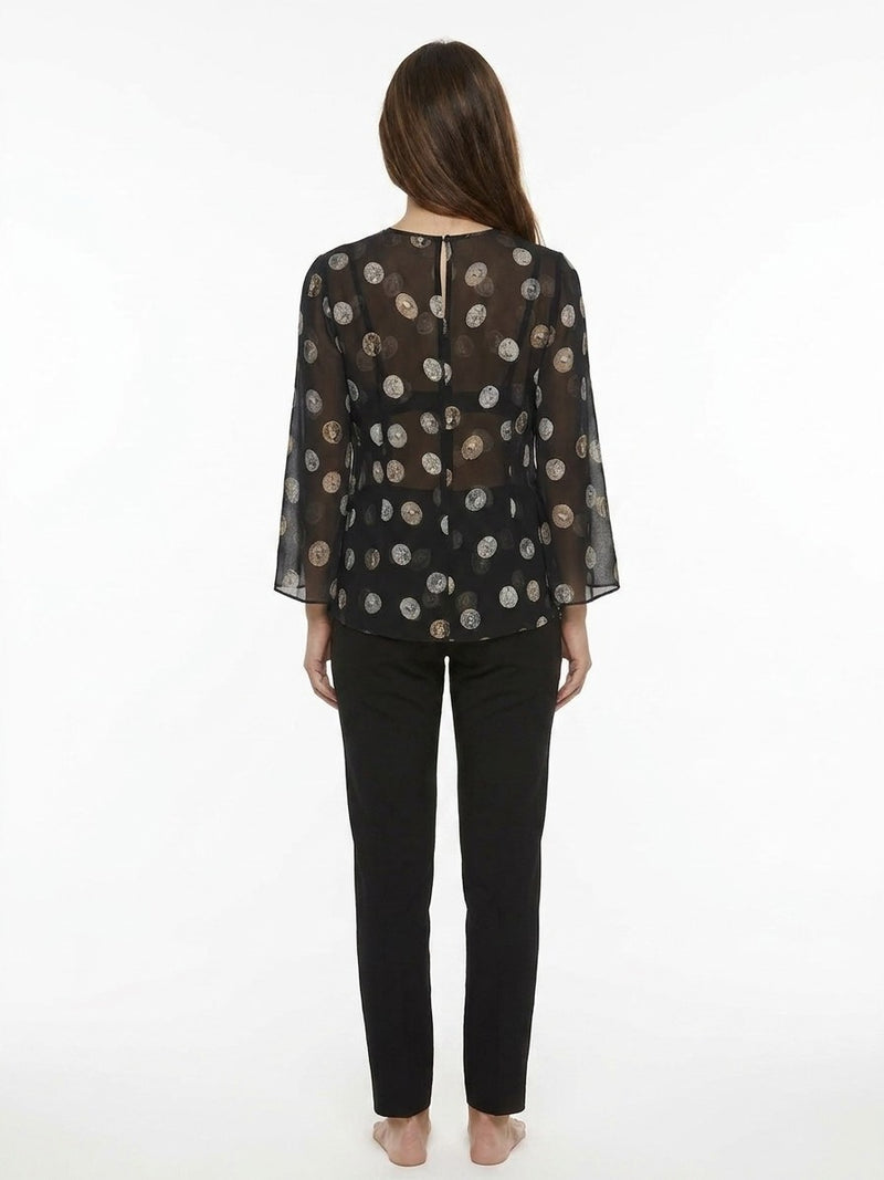Dolce & Gabbana Black Silk Long Sleeve T-Shirt