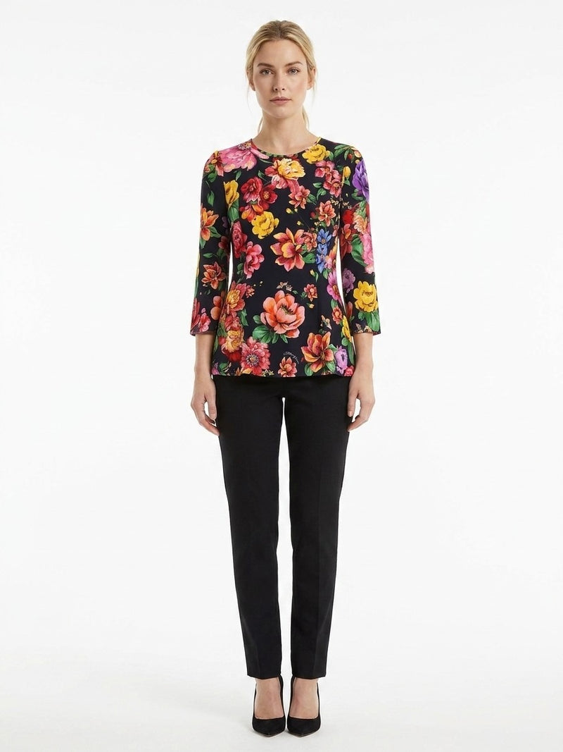 Dolce & Gabbana Multicolor Elastane Long Sleeve T-Shirt