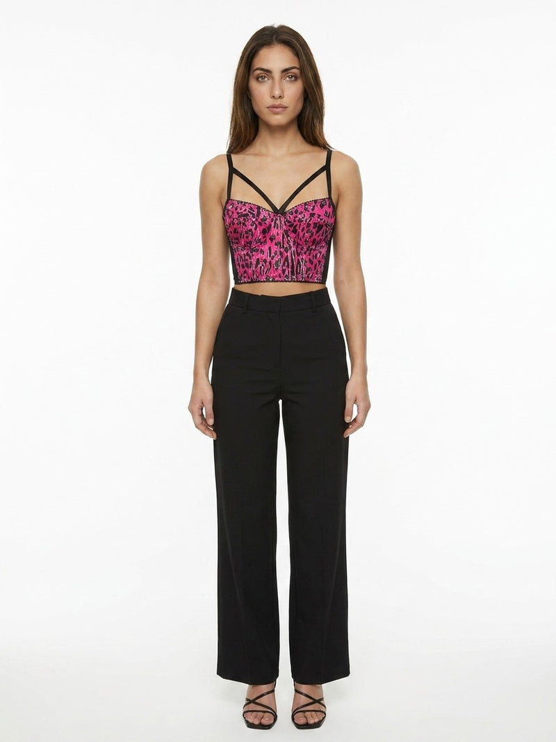 Dolce & Gabbana Pink Elastane Sleeveles T-Shirt