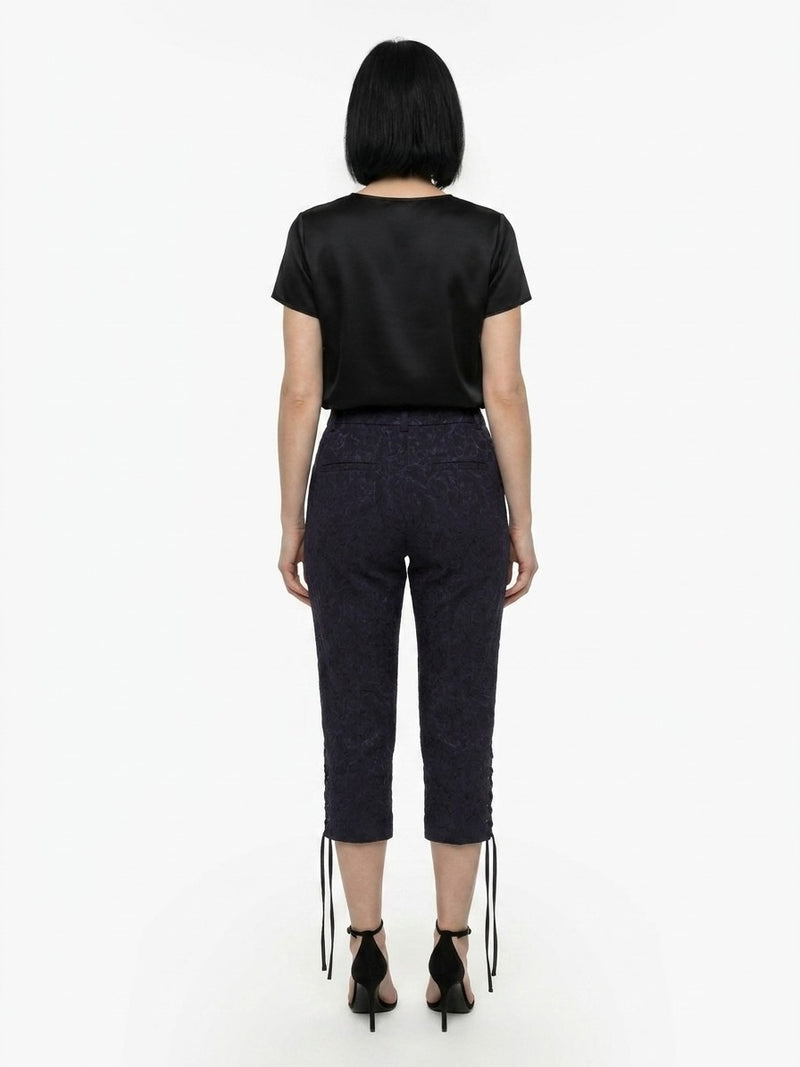 Dolce & Gabbana Black Cotton Cropped Pants