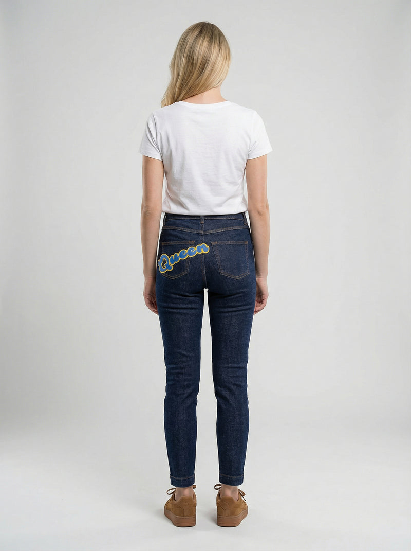 Dolce & Gabbana Navy Blue Cotton Skinny Jeans