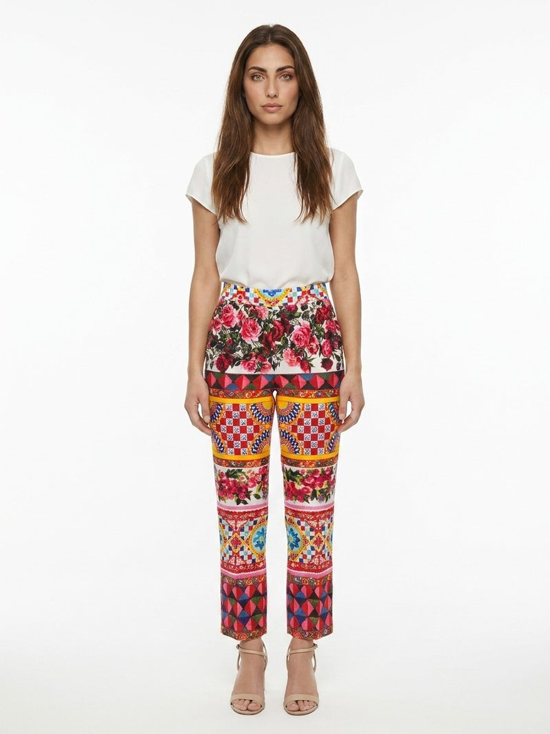 Dolce & Gabbana Multicolor Cotton Casual Pants