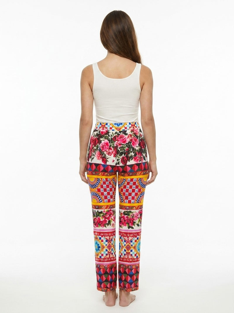 Dolce & Gabbana Multicolor Cotton Casual Pants