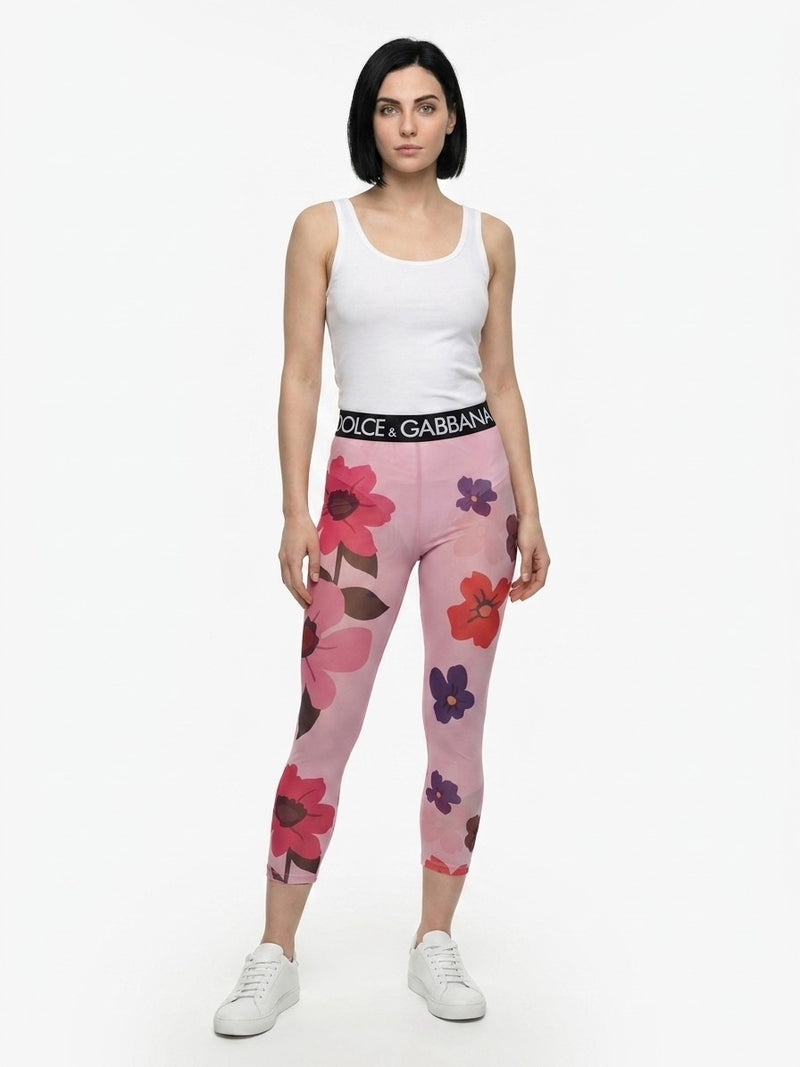 Dolce & Gabbana Pink Elastane Leggings