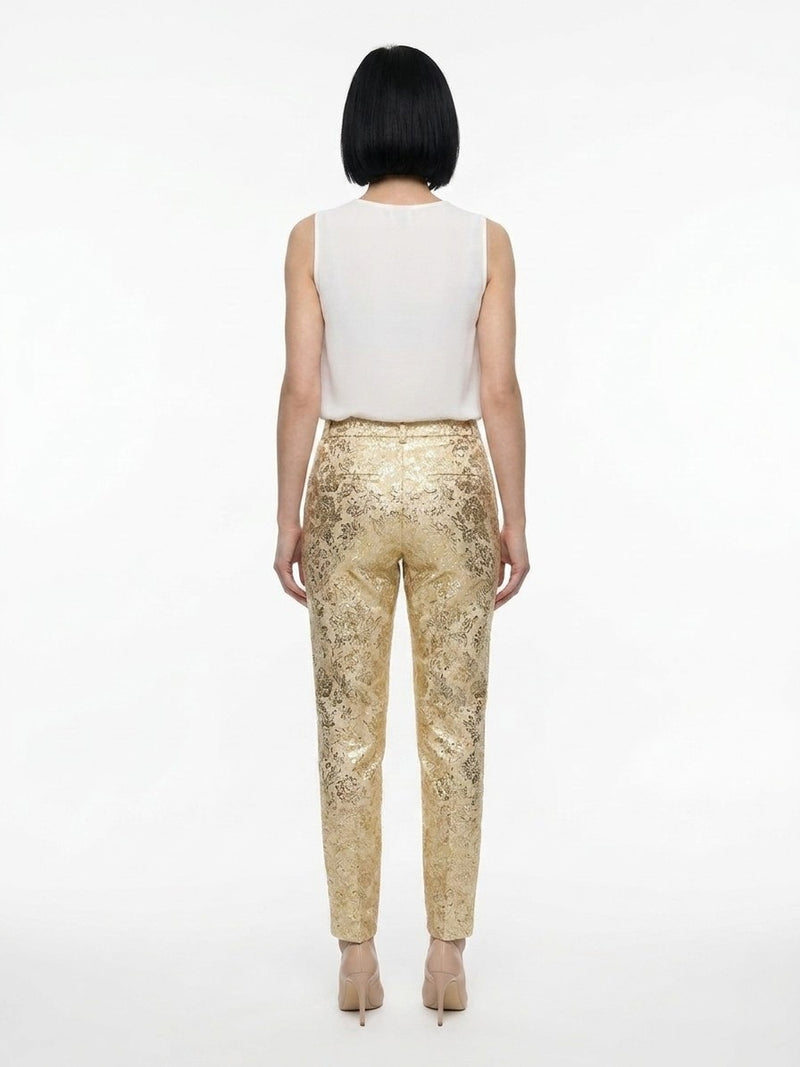 Dolce & Gabbana Gold Polyamide Casual Pants