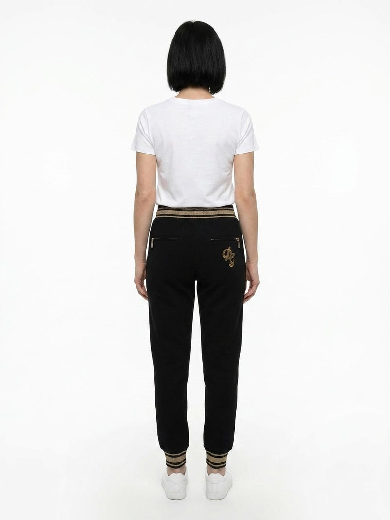 Dolce & Gabbana Black Cotton Athletic Pants