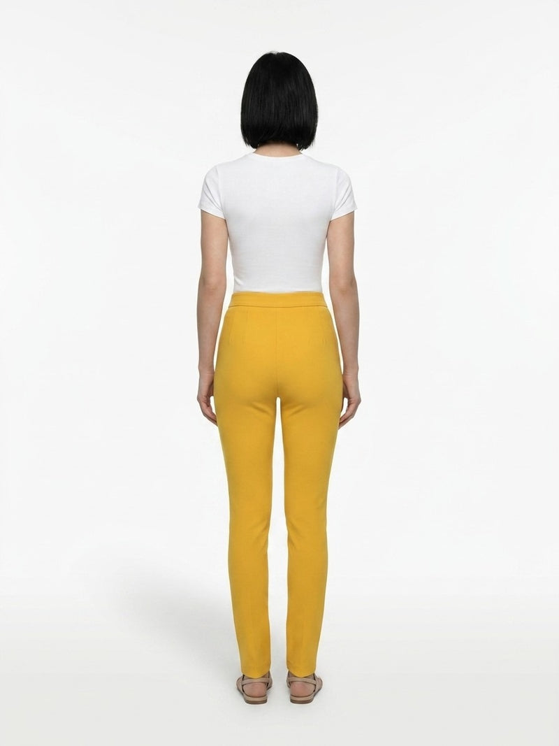 Dolce & Gabbana Yellow Polyester Skinny Pants