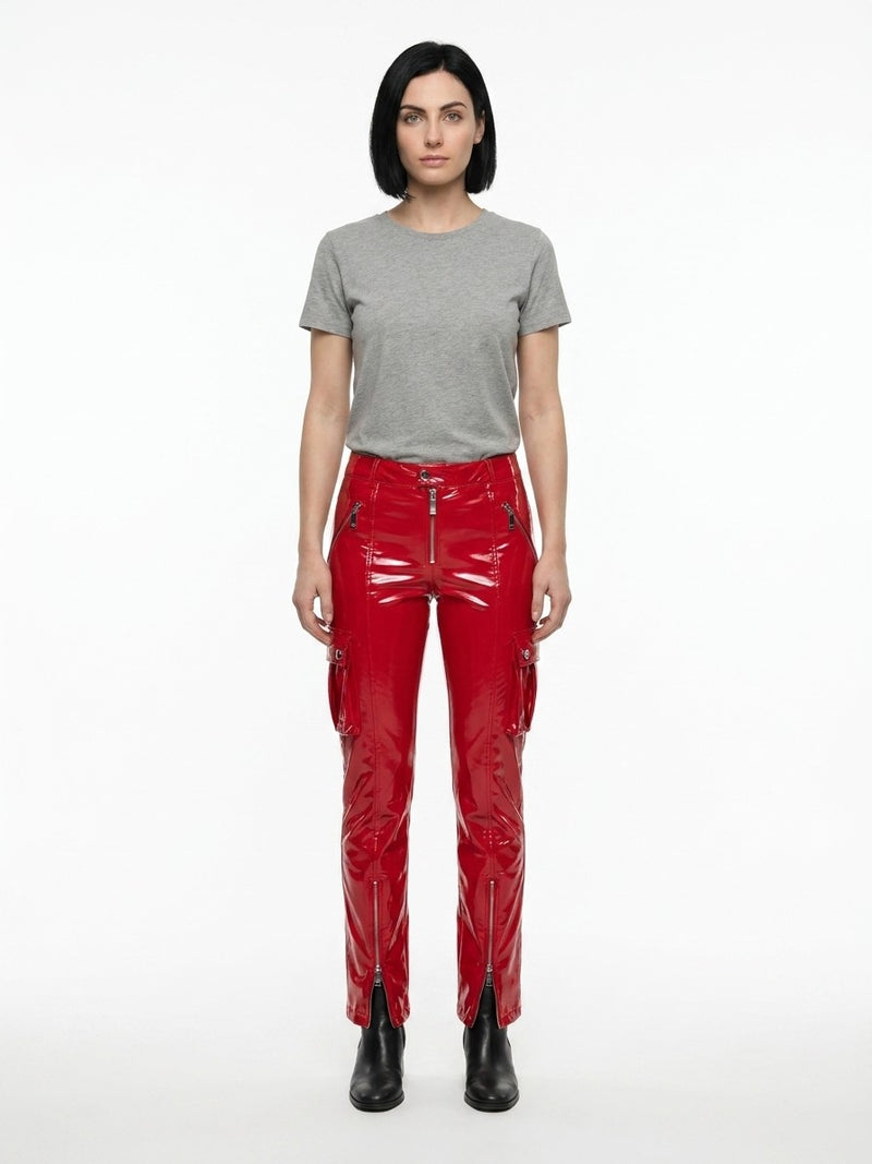 Dolce & Gabbana Red Elastane Cargo Pants