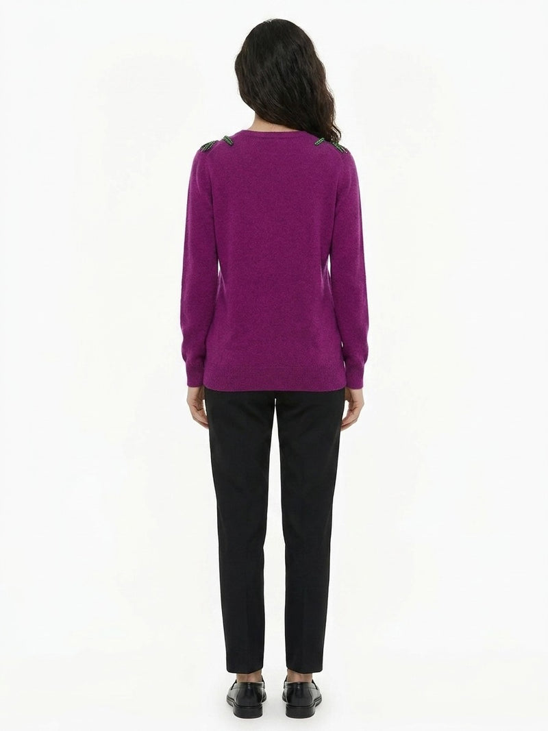 Dolce & Gabbana Purple Cashmere Sweater