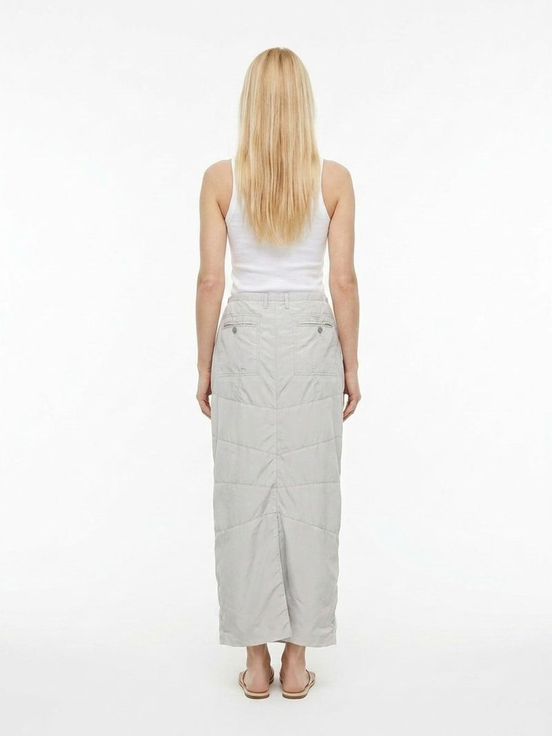 Dolce & Gabbana Gray Polyamide Long Skirt