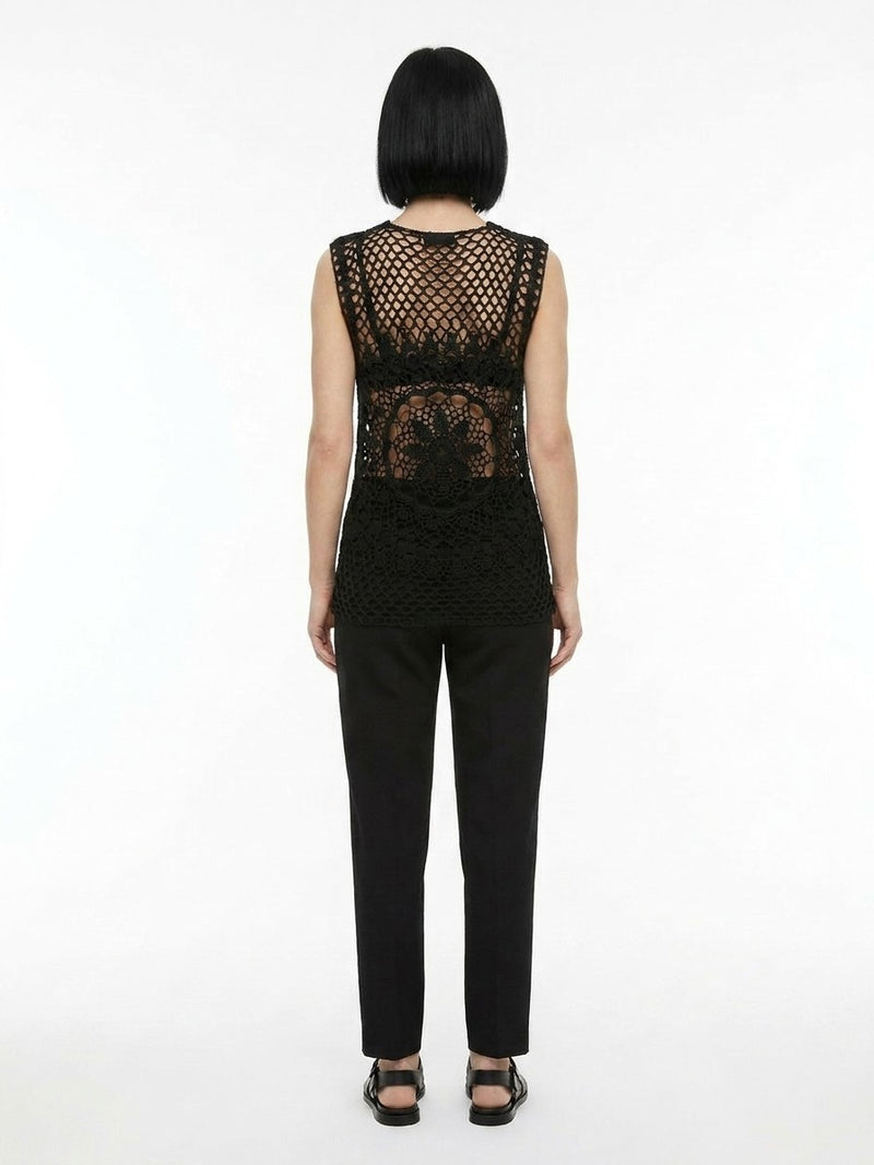 Dolce & Gabbana Black Cotton Sleeveles Sweater