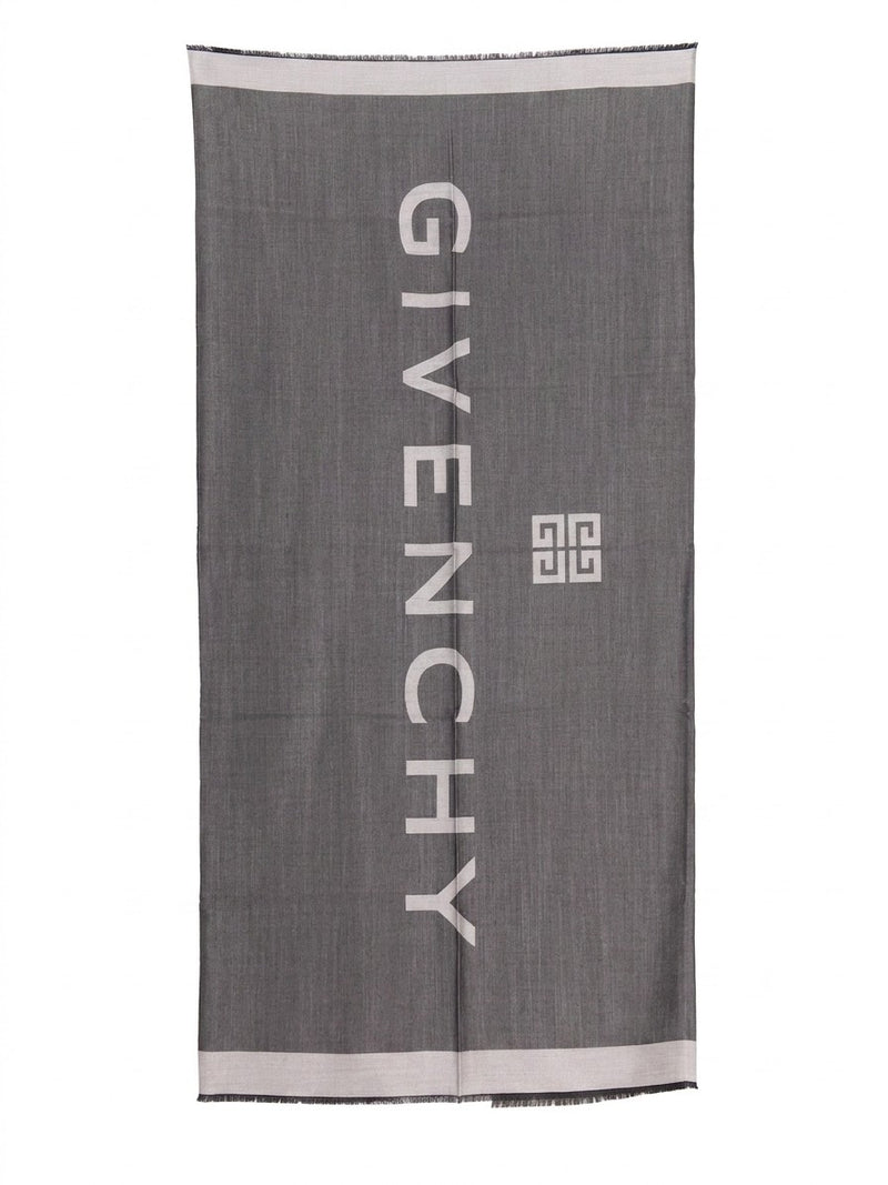 Givenchy Gray Silk Scarf