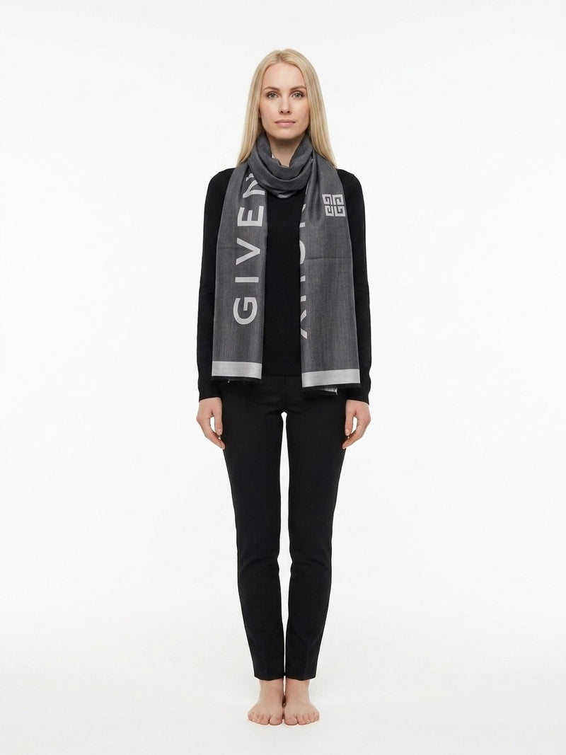 Givenchy Gray Silk Scarf