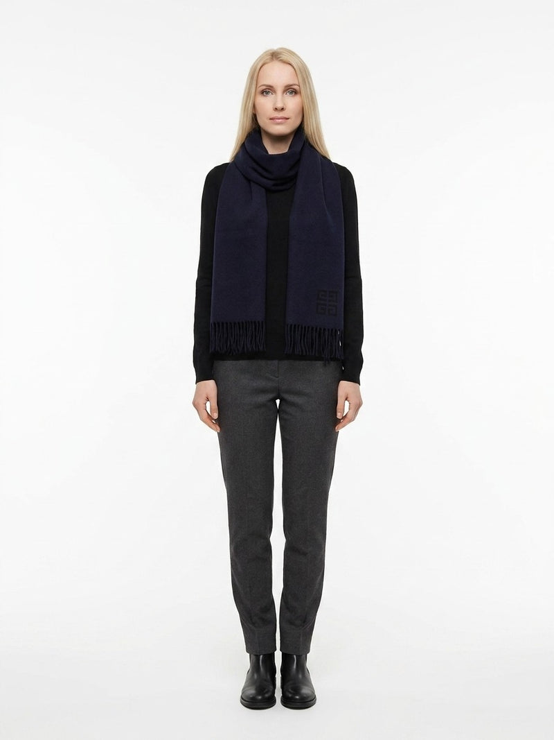 Givenchy Blue Wool Scarf