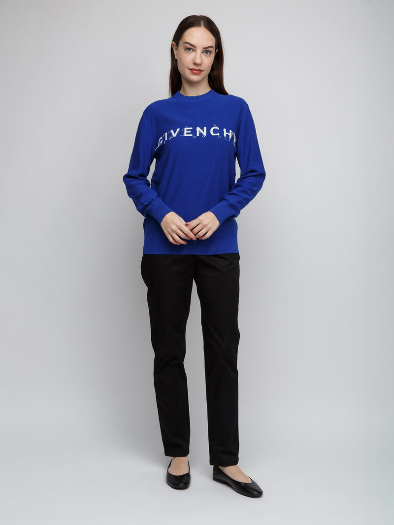 Givenchy Blue Cotton Sweatshirt