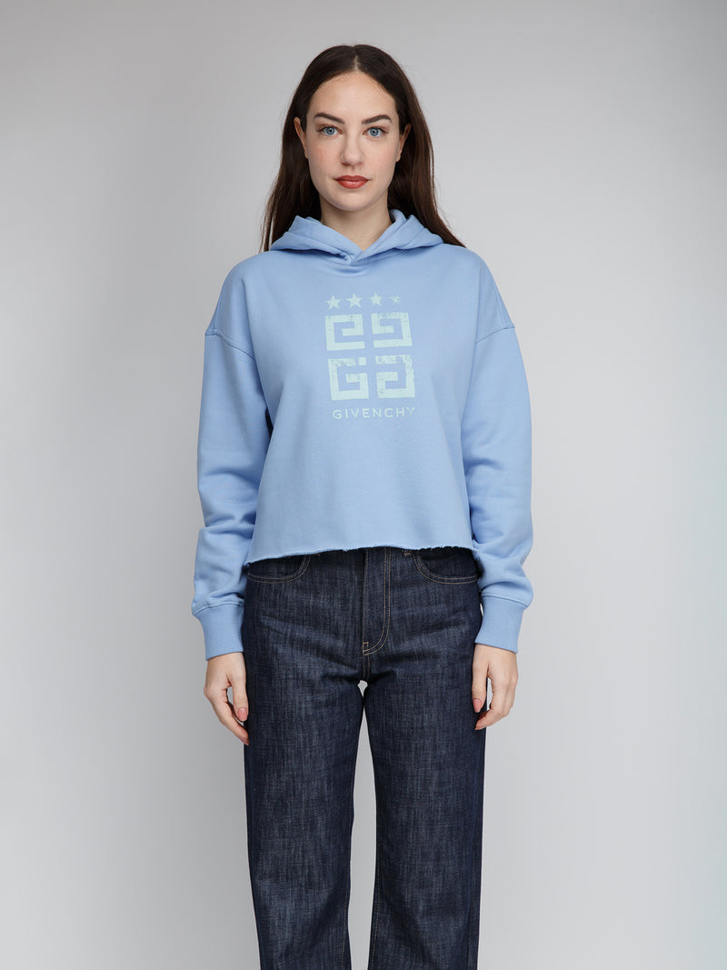 Givenchy Blue Cotton Hoodie