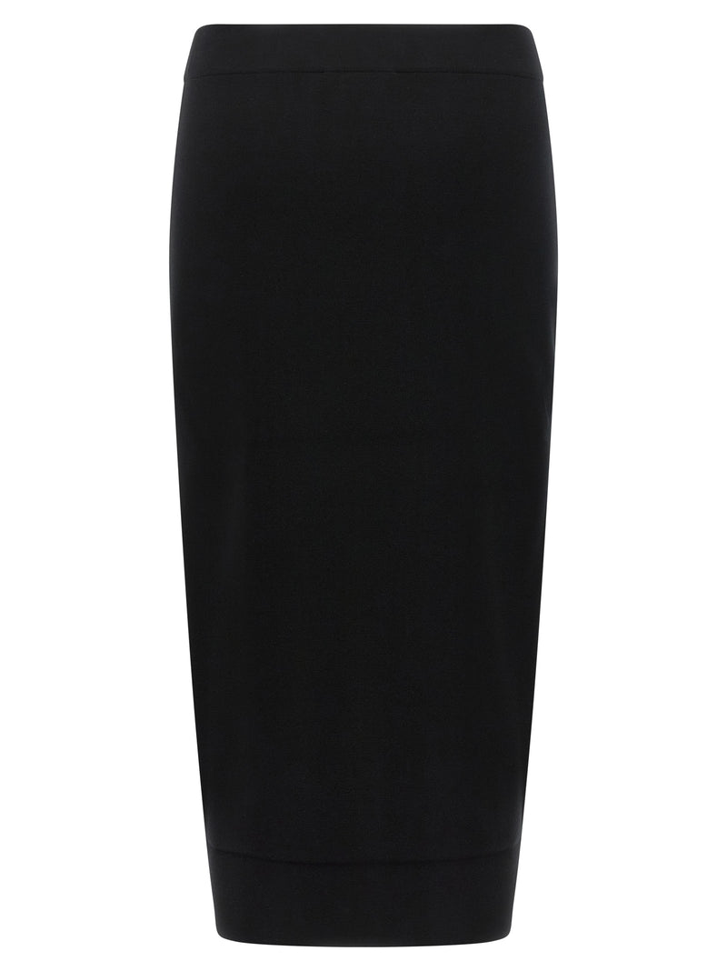 Max Mara Black Viscose Midi Skirt