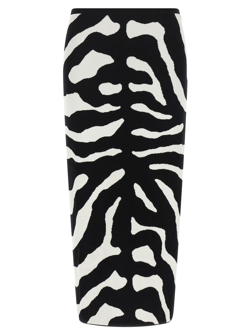 Moschino Bicolor Viscose Midi Skirt