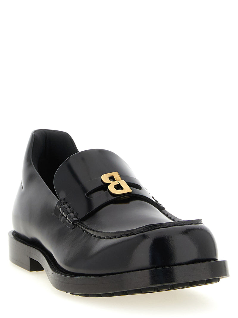Balenciaga Black Calfskin Slip-On Loafers