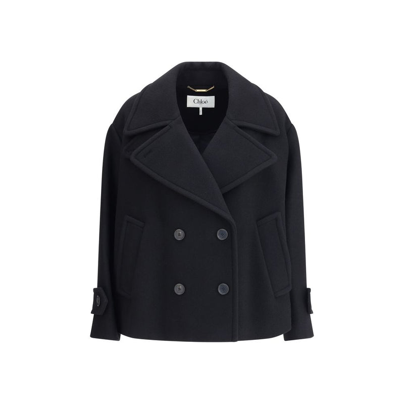Chloé Black Wool Oves Aries Coat