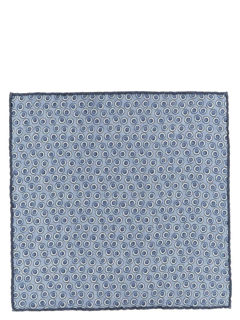 Brunello Cucinelli Blue Silk Pocket Square