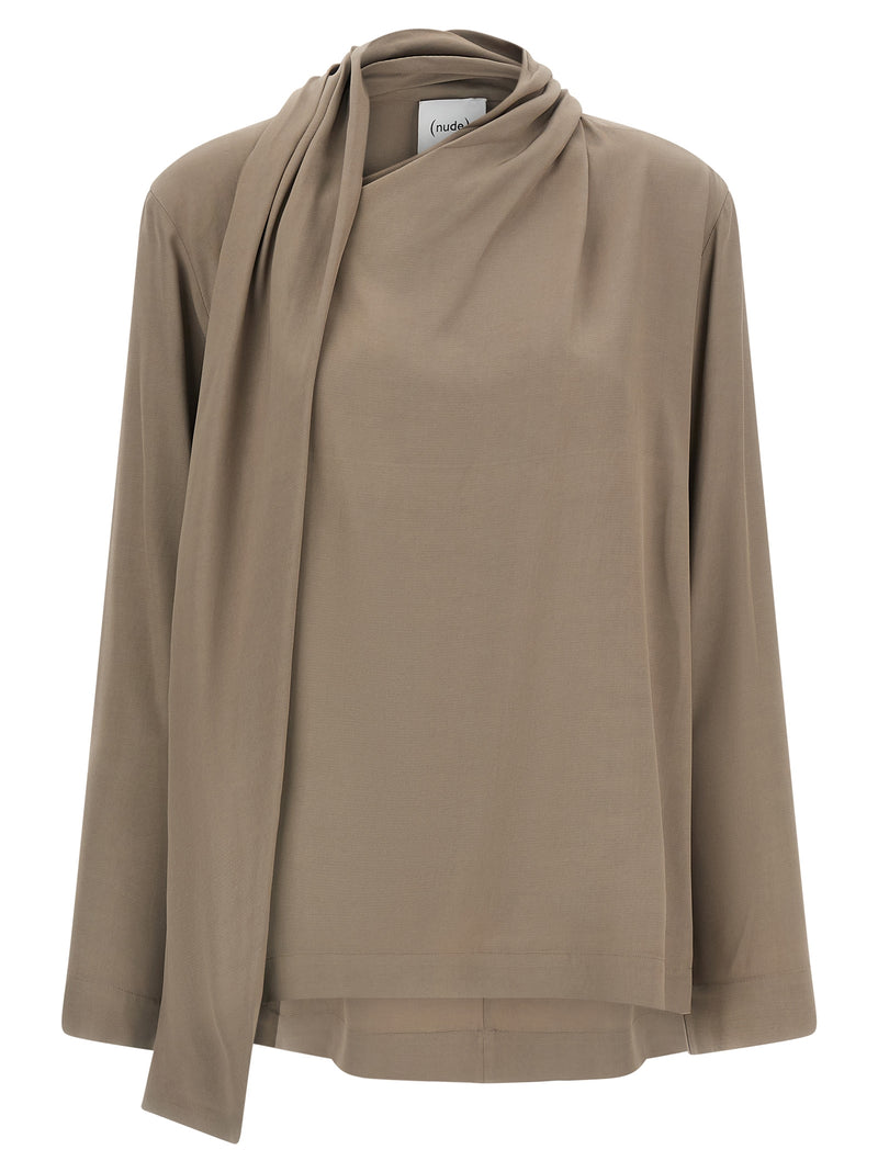 NUDE Gray Viscose Blouse