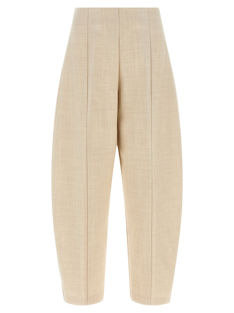 NUDE Beige Wool Cropped Pants