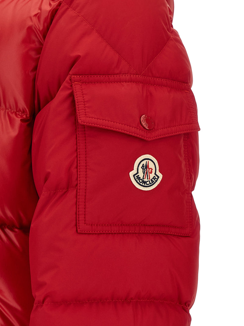 Moncler Red Polyester Full-Length Jacket