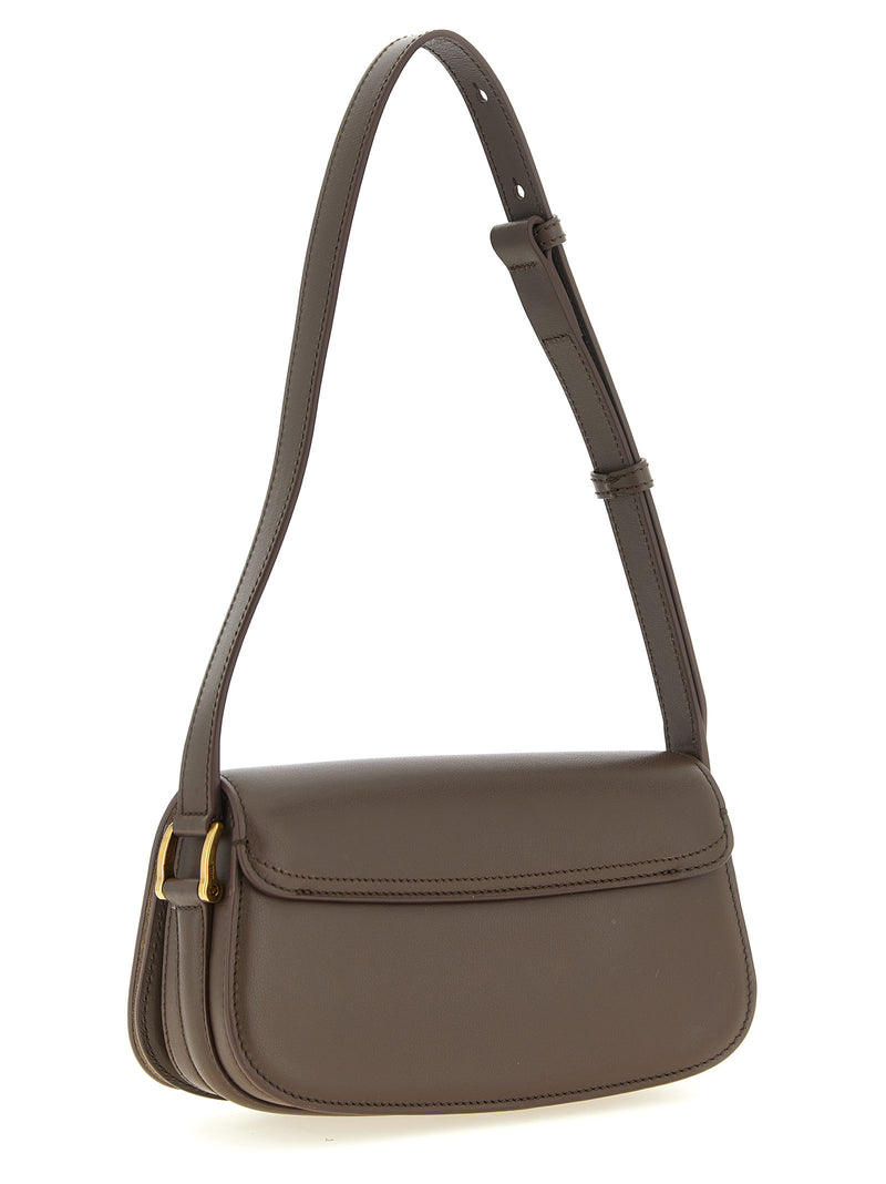 Ami Paris Brown Cowhide Shoulder Bag