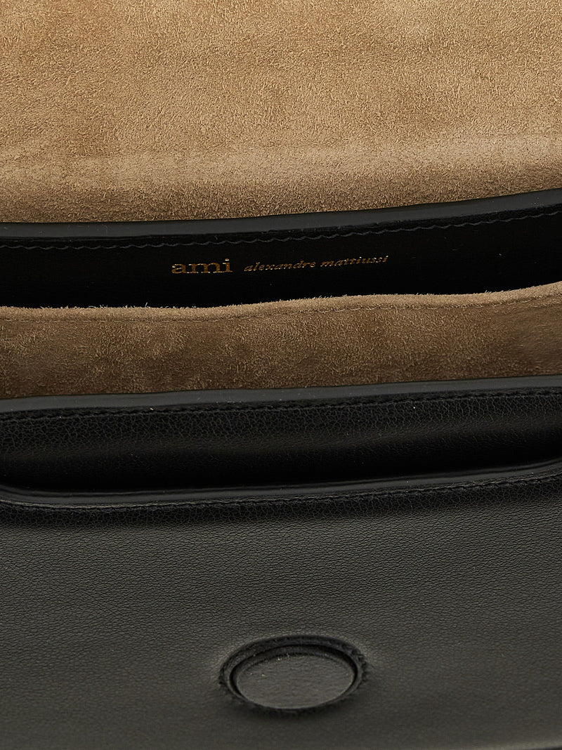 Ami Paris Black Cowhide Handbag