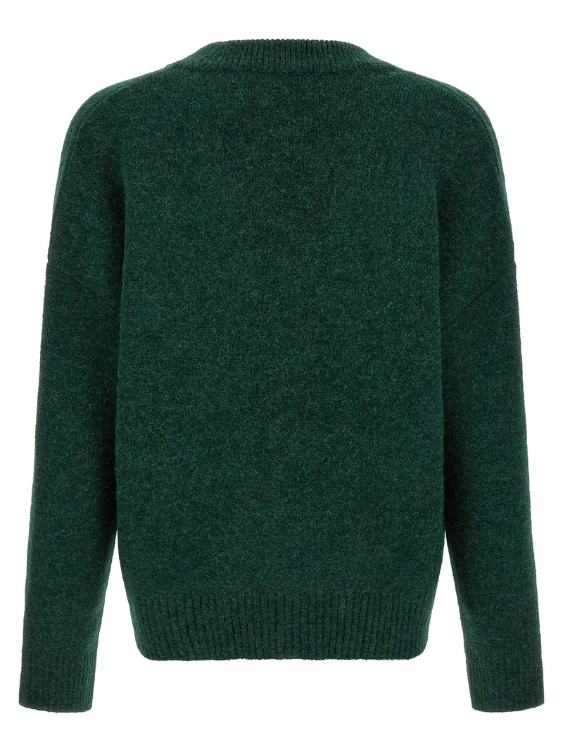 Ami Paris Bicolor Alpaca Leather Cardigan