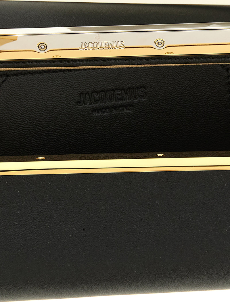 Jacquemus Black Lamb Leather Clutch Bag