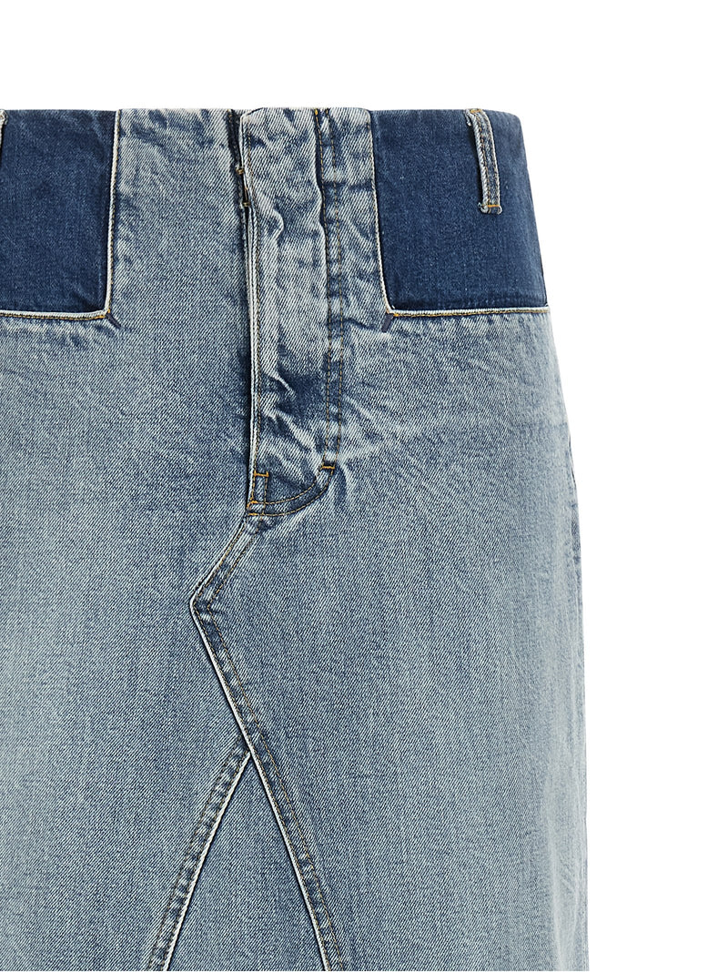 Maison Margiela Blue Cotton Mini Skirt