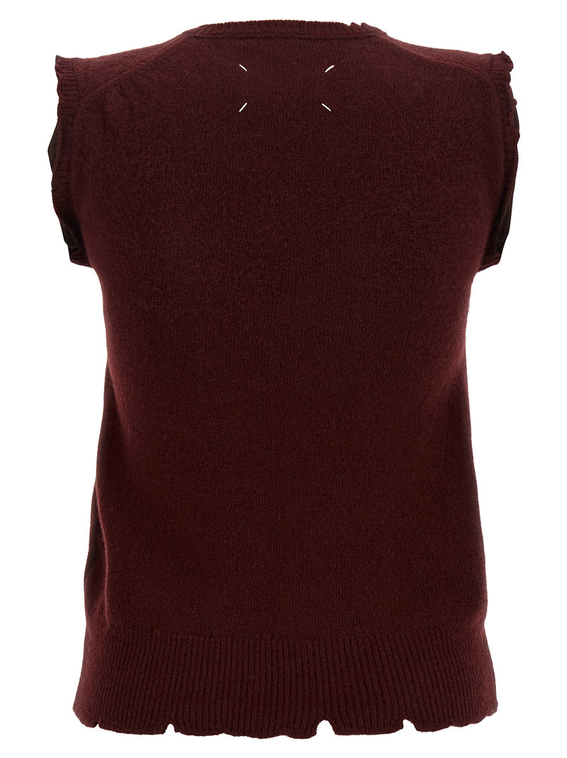 Maison Margiela Bordeaux Virgin Wool Sleeveless Jacket