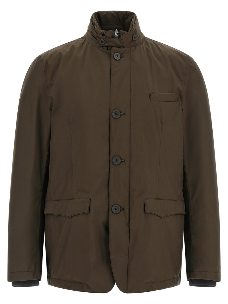 Herno Brown Polyester Full-Length Jacket