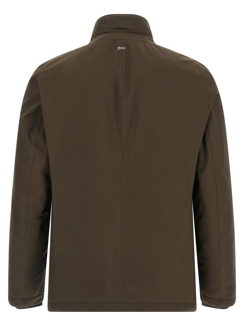 Herno Brown Polyester Full-Length Jacket