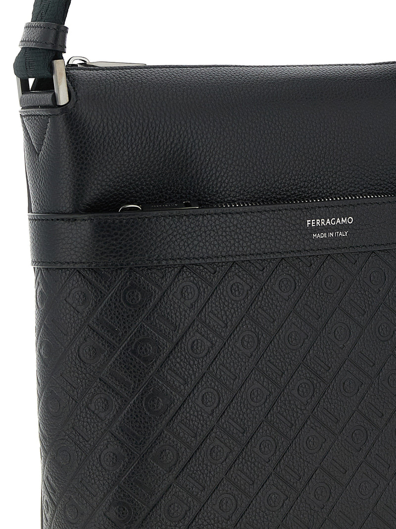 Ferragamo Black Calfskin Crossbody Bag