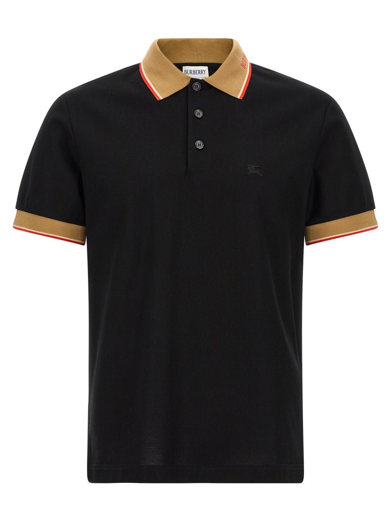 Burberry Black Cotton Polo Shirt