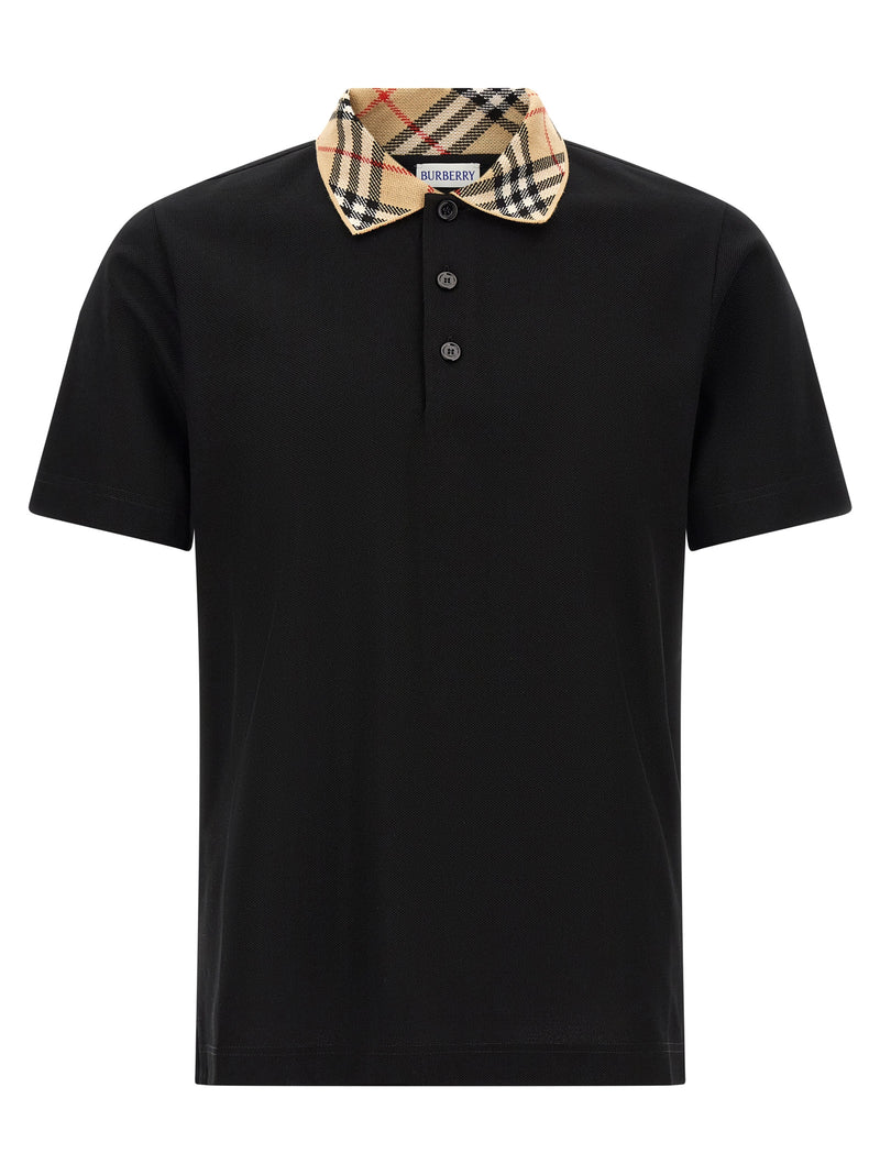 Burberry Black Cotton Polo Shirt