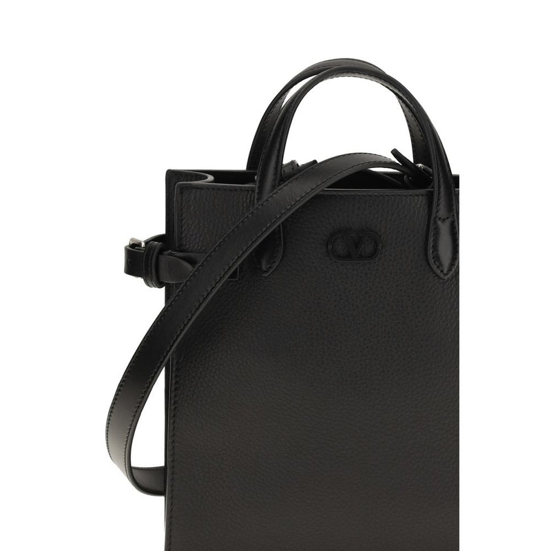 Valentino Garavani Black Calf Leather Bos Taurus Handbag