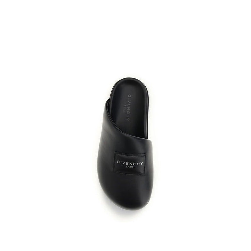 Givenchy Black Calf Leather Bos Taurus Mules