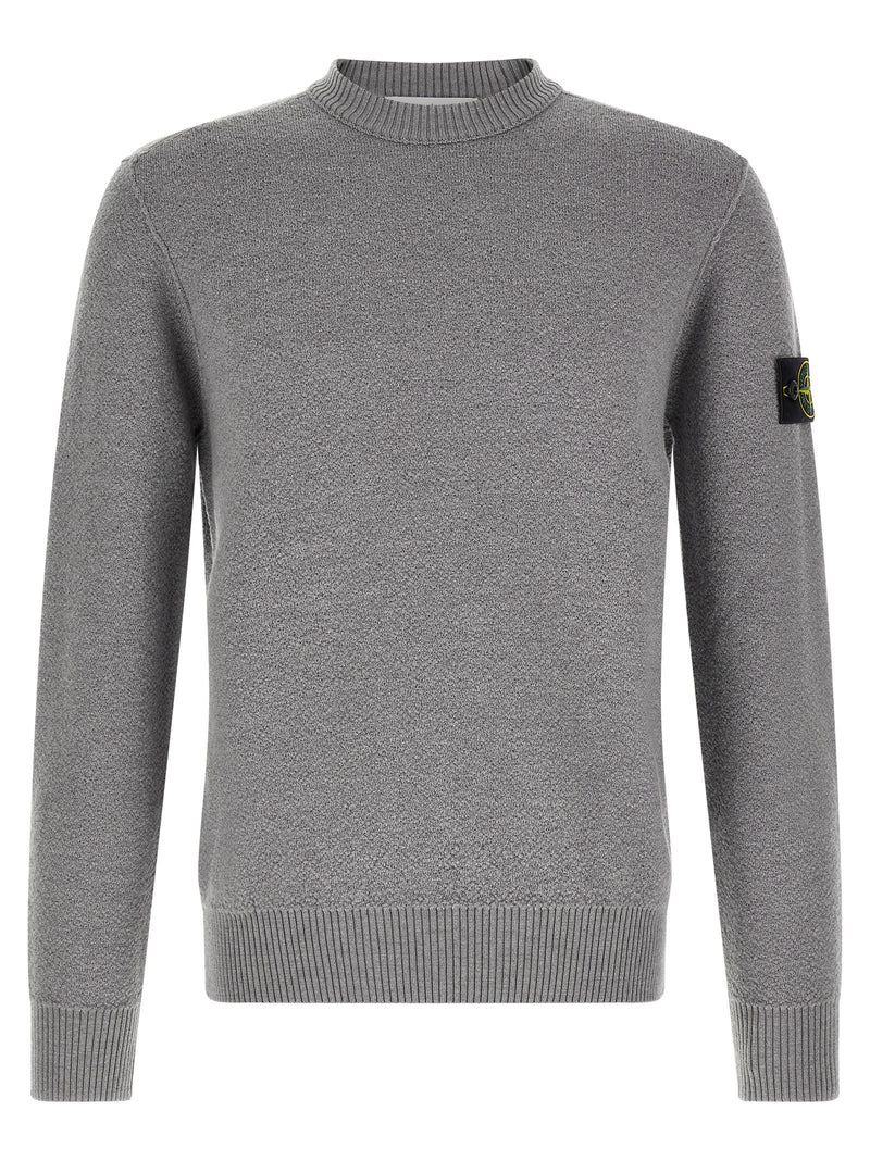 Stone Island Gray Virgin Wool Cardigan