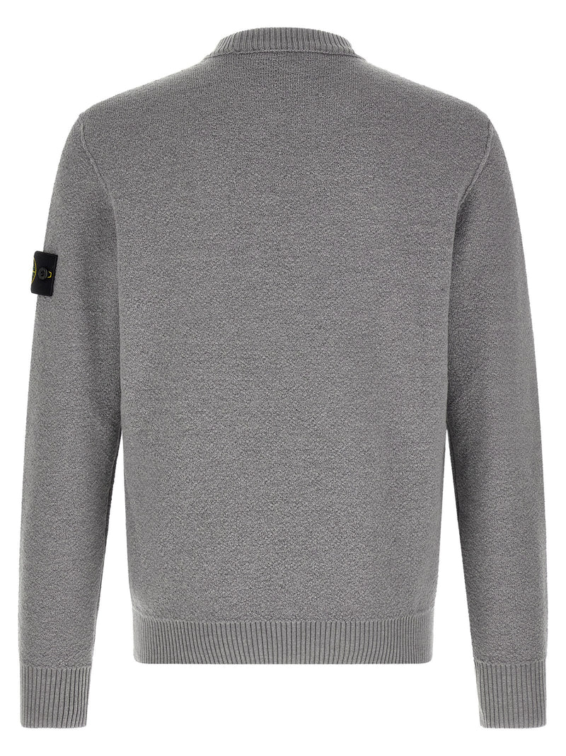 Stone Island Gray Virgin Wool Cardigan