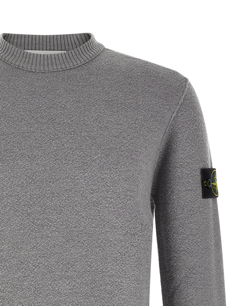 Stone Island Gray Virgin Wool Cardigan