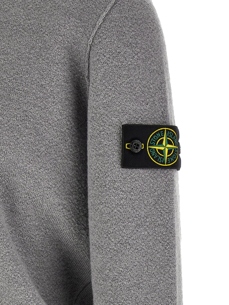 Stone Island Gray Virgin Wool Cardigan