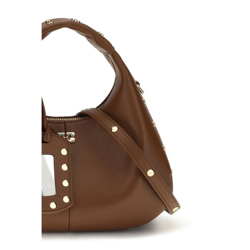 Ganni Brown Recycled Leather Handbag