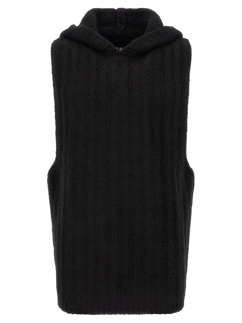 Rick Owens Black Cashmere Sleeveles Sweater