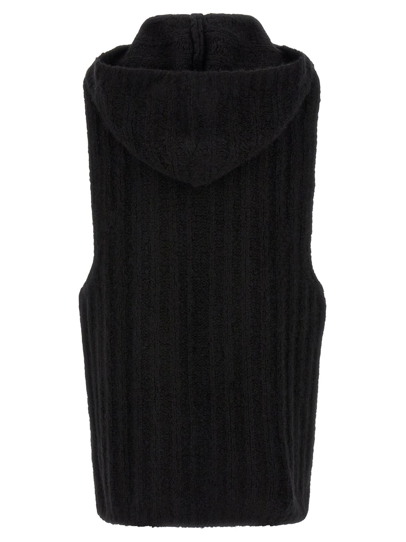 Rick Owens Black Cashmere Sleeveles Sweater