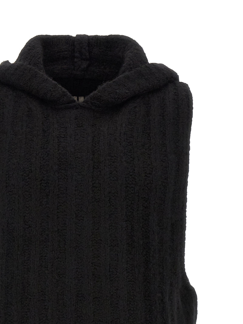 Rick Owens Black Cashmere Sleeveles Sweater